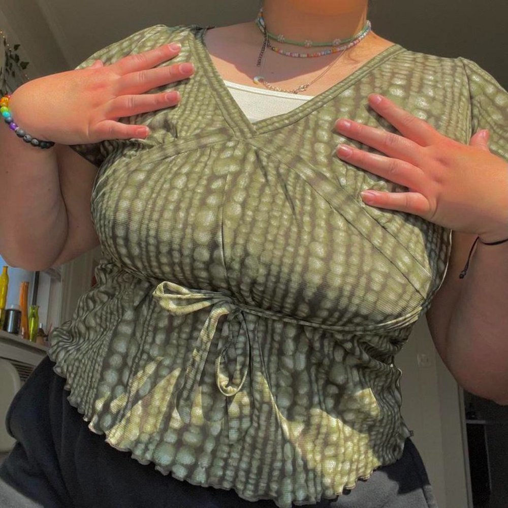 fairy core grunge vintage y2k t shirt with tie waist